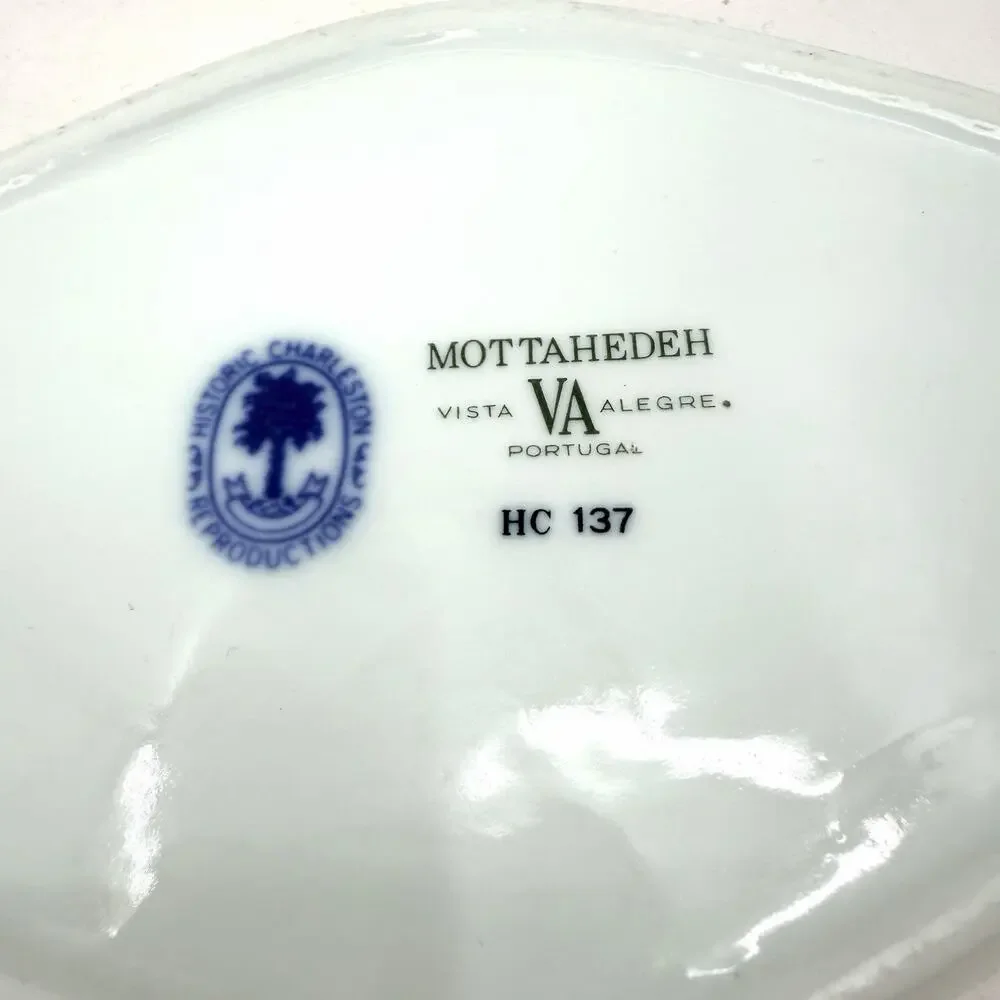 Mottahedeh Vista Alegre Charleston Blue Canton Chinoiserie Relish Dish Plate